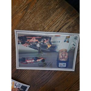 AJ Foyt Vintage Racing Pictorial Laminated Placemat READ Garage Decor Display